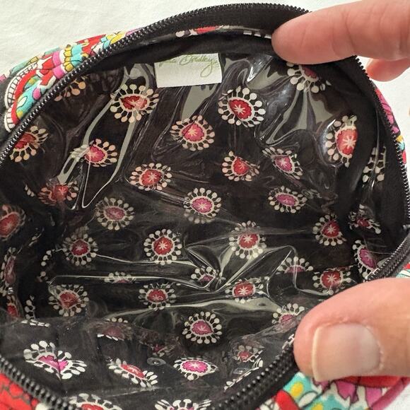Vera Bradley Small Cosmetic Bag In Parisian Paisley Plastic Lined - Picture 3 of 8